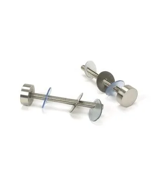 Satin SS (304) 100mm Bolt Fixings for T Bar (2) - Offset