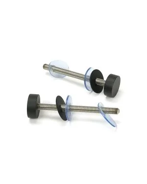 Matt Black SS (304) 100mm Bolt Fixings for T Bar (2) - Offset