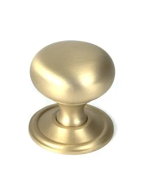 Satin Brass Mushroom Cabinet Knob 38mm