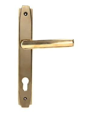 Aged Brass Art Deco Slimline Lever Espag. Lock Set