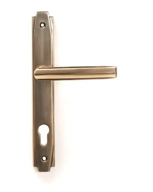 Polished Bronze Art Deco Slimline Lever Espag. Lock Set
