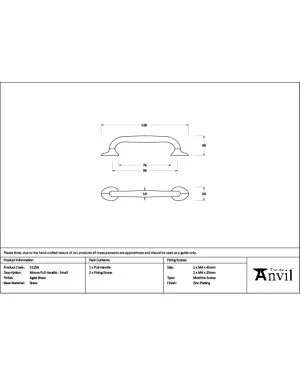 Aged Brass Moore Pull Handle - Small