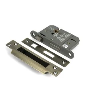 Aged Brass 3" 5 Lever BS Sash Lock