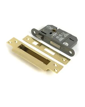 Polished Brass 2½" 5 Lever BS Sash Lock KA