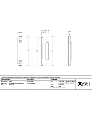 Polished SS ½" Rebate Kit for Euro Sash Lock