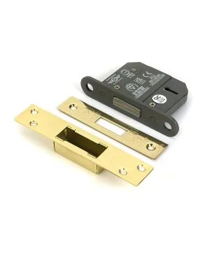 Polished Brass 2½" 5 Lever BS Dead Lock