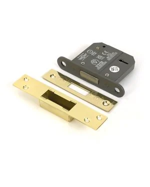 Polished Brass 3" 5 Lever BS Dead Lock