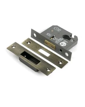 Aged Brass 2½" Euro Profile Dead Lock