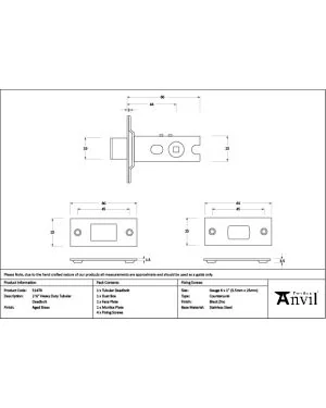 Aged Brass 2½" Heavy Duty Tubular Deadbolt
