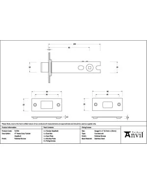 Polished Bronze 4" Heavy Duty Tubular Deadbolt