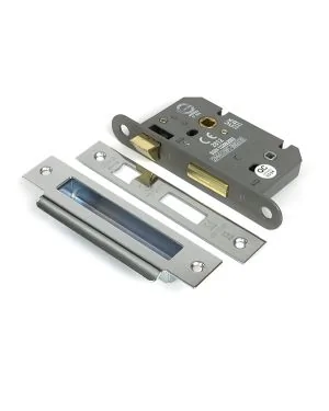 Polished Chrome 2½" Heavy Duty Bathroom Mortice Lock