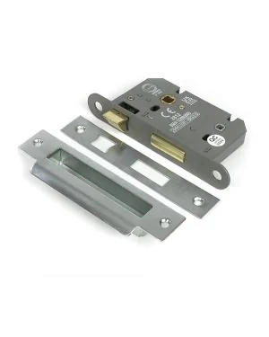 Satin Chrome 2½" Heavy Duty Bathroom Mortice Lock