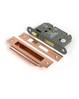 Polished Bronze 2½" Heavy Duty Bathroom Mortice Lock