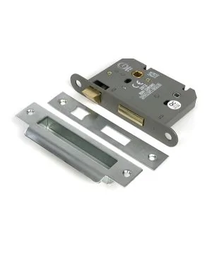 Satin Chrome 3" Heavy Duty Bathroom Mortice Lock