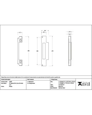 Pewter ½" Rebate Kit for Euro Din Sash Lock