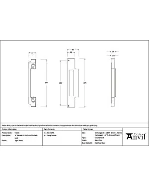 Aged Brass ½" Rebate Kit for Euro Din Sash Lock