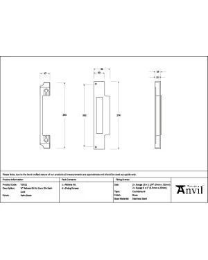 Satin Brass ½" Rebate Kit for Euro Din Sash Lock