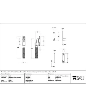 Pewter Night-Vent Locking Brompton Fastener
