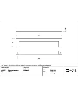 Aged Bronze Albers Pull Handle - Medium