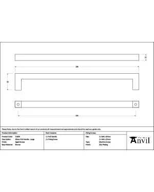 Aged Bronze Albers Pull Handle - Large