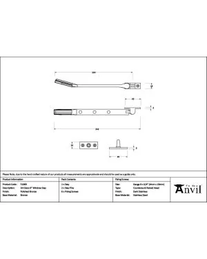 Polished Bronze Art Deco 8" Stay