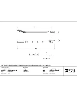 Polished Brass Art Deco 10" Stay