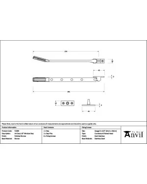 Polished Bronze Art Deco 10" Stay