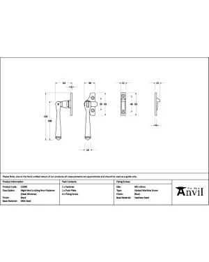 Black Night-Vent Locking Avon Fastener (Steel Window)