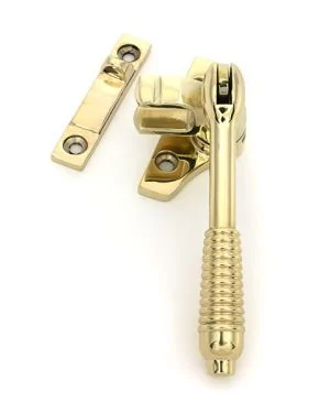 Polished Brass Night-Vent Locking Reeded Fastener (Steel Window)