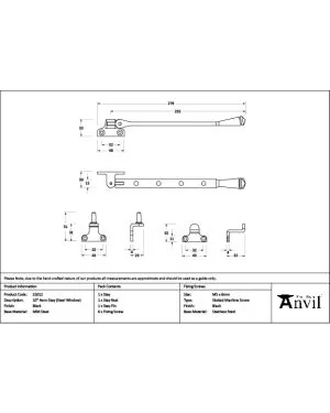 Black 10" Avon Stay (Steel Window)