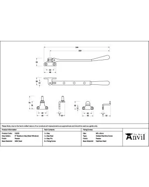 Pewter 8" Newbury Stay (Steel Window)