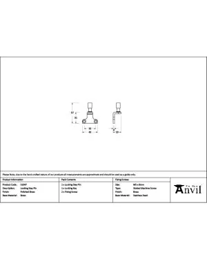 Polished Brass Locking Stay Pin (Steel Window)