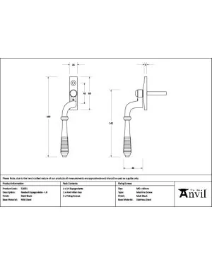 Matt Black Reeded Espag - LH