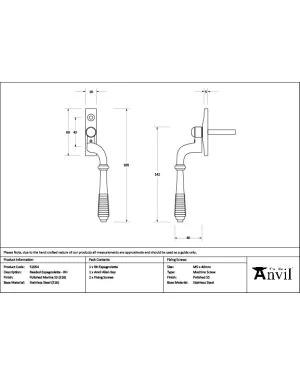 Polished Marine SS (316) Reeded Espag - RH