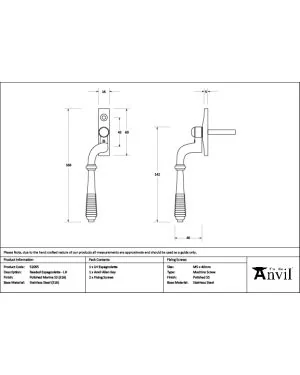 Polished Marine SS (316) Reeded Espag - LH