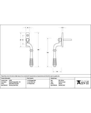 Satin Marine SS (316) Reeded Espag - RH