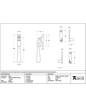 Pewter Night-Vent Locking Newbury Fastener