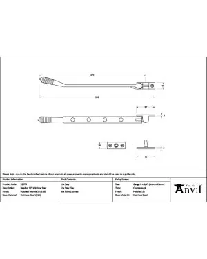 Polished Marine SS (316) 10" Reeded Stay