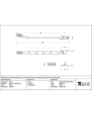 Pewter 12" Reeded Stay
