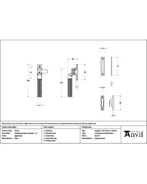 Aged Brass Locking Brompton Fastener – LH