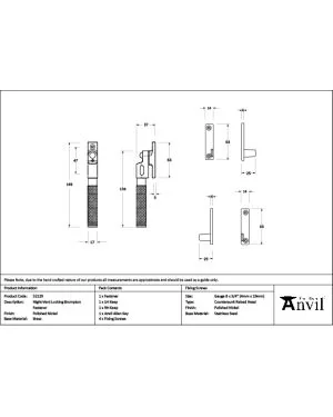 Polished Nickel Night-Vent Locking Brompton Fastener