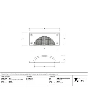 Pewter Hammered Art Deco Drawer Pull