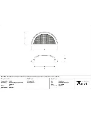 Black Hammered Regency Drawer Pull