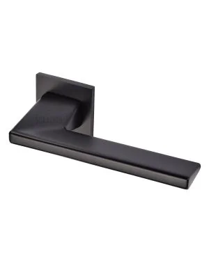 Seville Lever Set Square Rose Matt Black