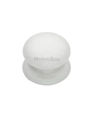 Cabinet Knob White Crackle 32mm with Porcelain base