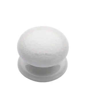 Cabinet Knob White Crackle 38mm with Porcelain base