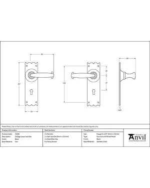 Black Cottage Lever Lock Set