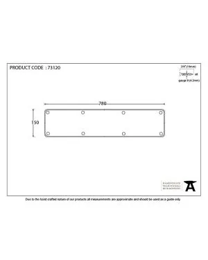 Black 780mm x 150mm Kick Plate