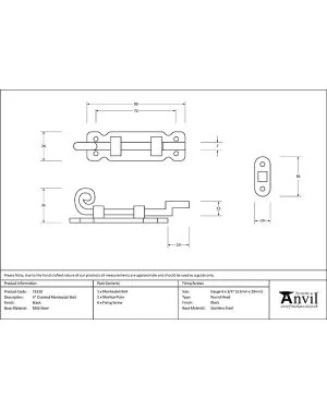 Black 4" Cranked Monkeytail Bolt