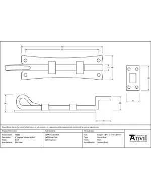 Black 6" Cranked Monkeytail Bolt